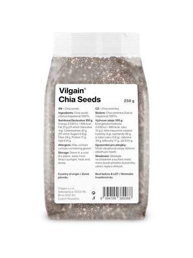 4 x Chia semínka 250 g Vilgain