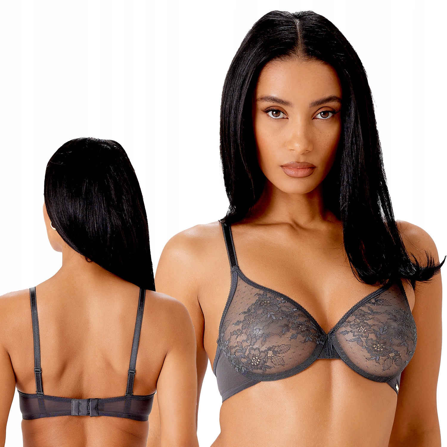 Gossard 13001 charcoal krajka šedá Měkká podprsenka Soft 65J