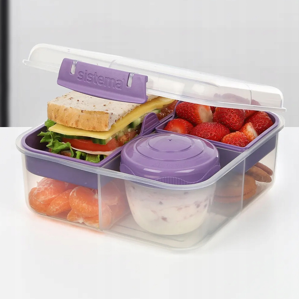 ŚNIADANIÓWKA SISTEMA LUNCHBOX POJEMNIK BOX BENTO 1250 ml Z PRZEGRÓDKAMI SOS Kod producenta pojemnik śniadaniowy śniadaniówka