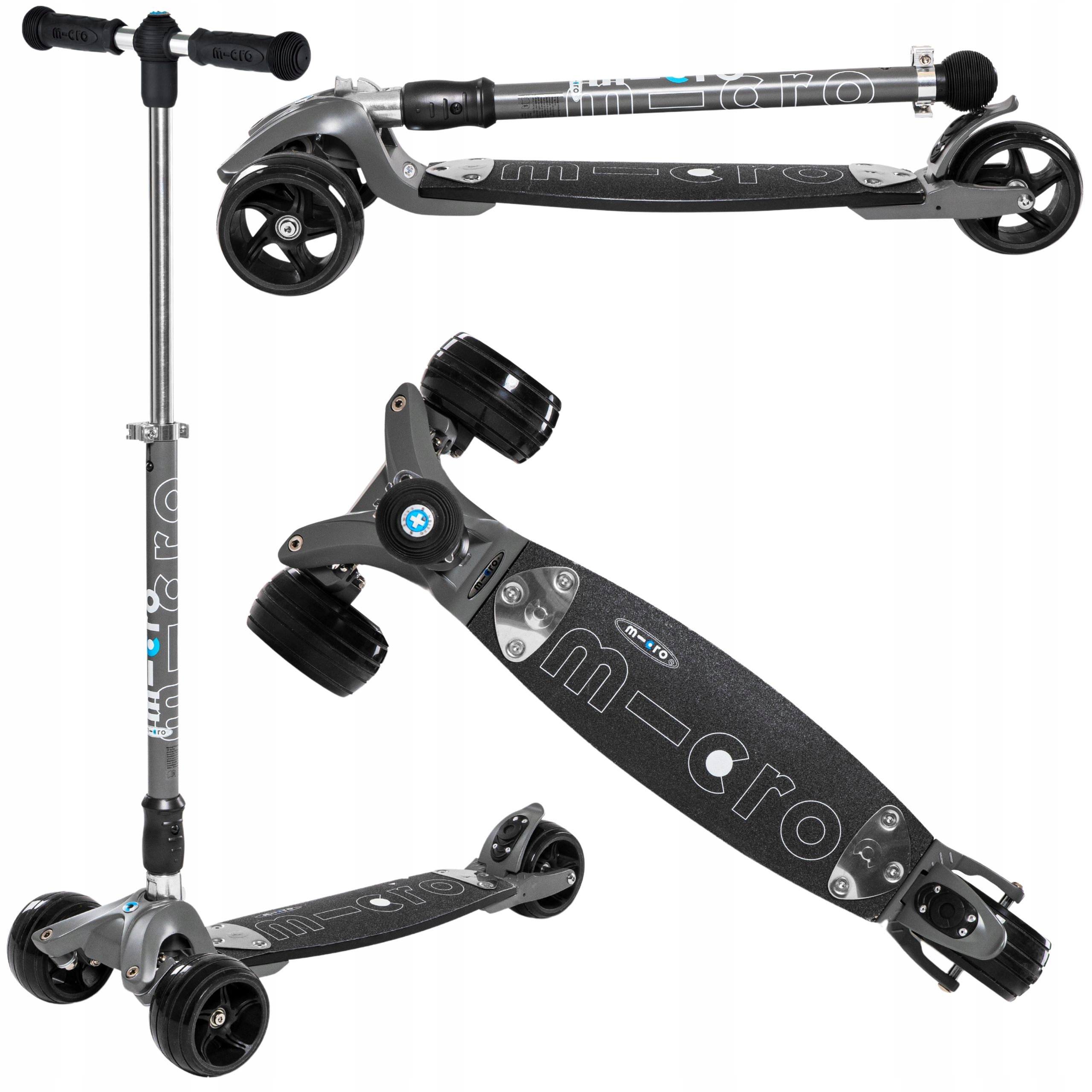 Hulajnoga Trójkołowa dla Dorosłych Młodzieży Micro Kickboard Monster Szara