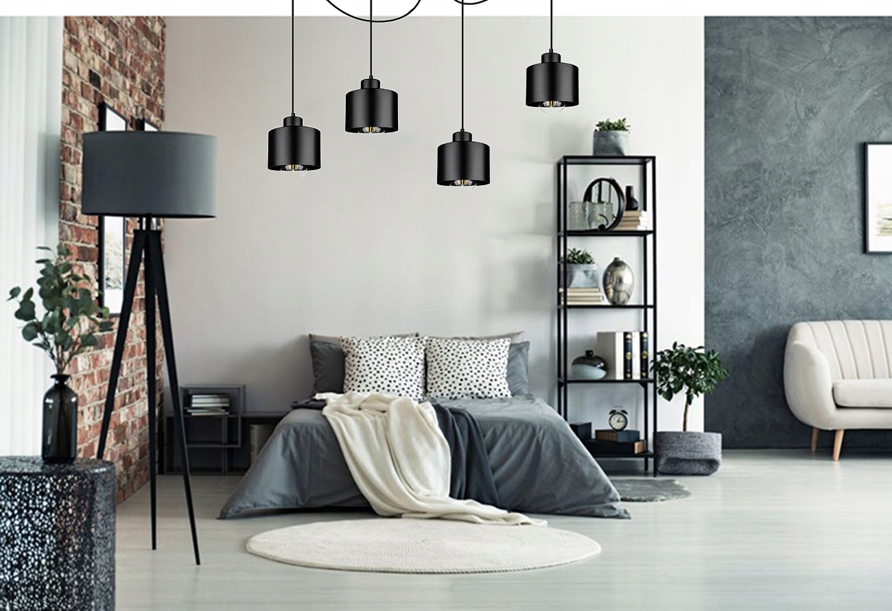 ŻYRANDOL LAMPA WISZĄCA SUFITOWA PLAFON LED LOFT PAJĄK NOWOCZESNY SALON Długość/wysokość 200 cm