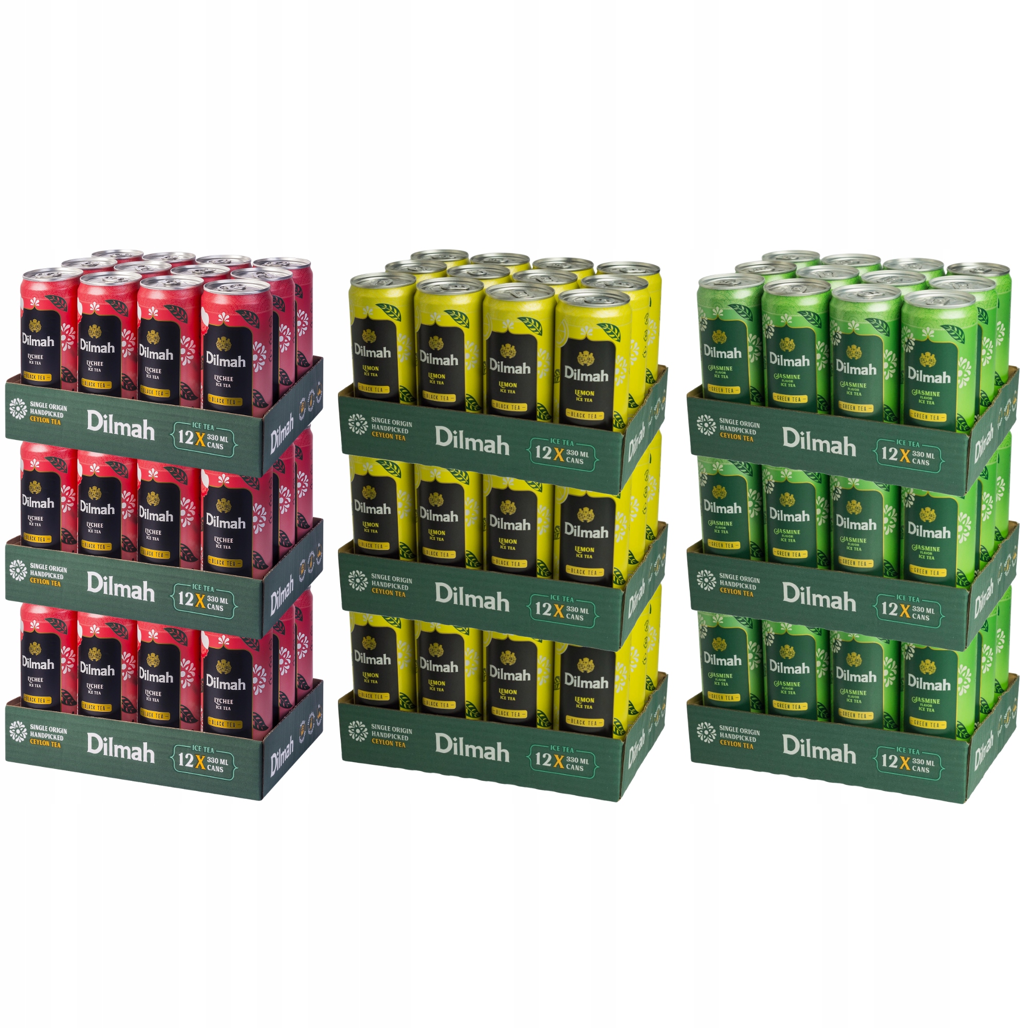 Mrożona Herbata w Puszce Dilmah Ice Tea 3 Smaki 330ml 9x12szt