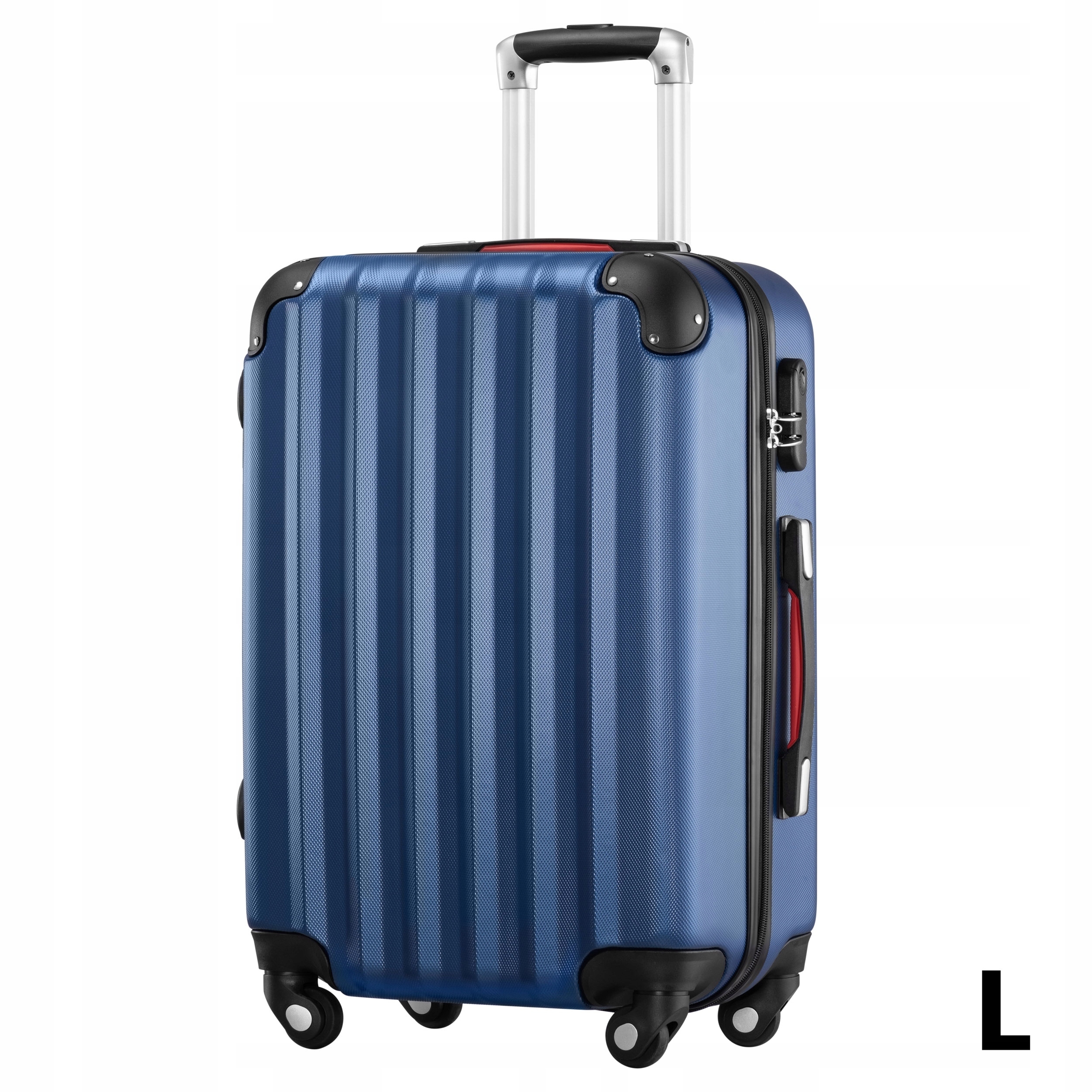 REWELACYJNY Zestaw 3 pojemnych Walizek twardych z zamkiem szyfrowym XL M L Wzór dominujący bez wzoru