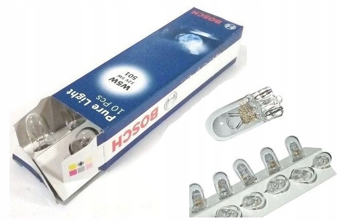 10 X Żarówki W5W Bosch 12V 5W Pure Light
