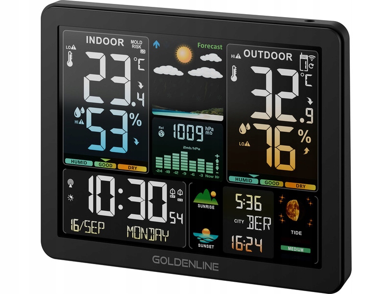 Stacja pogody Goldenline GMS500 Czarny