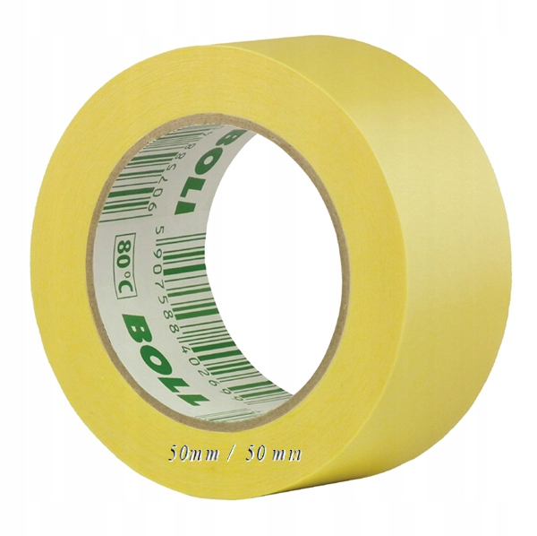 Taśma Maskująca lakiernicza 80°C na bazie kauczuku Boll 50mm x 50m