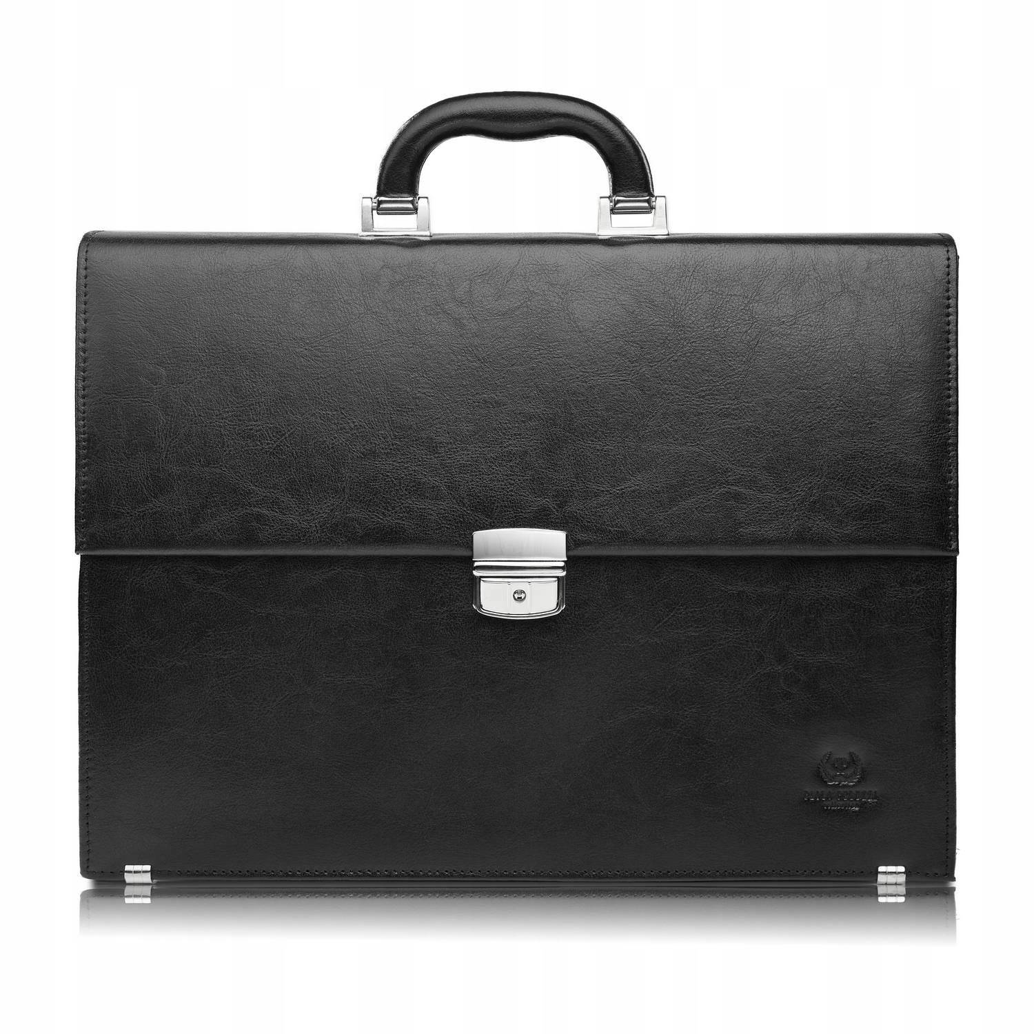 Pánská kožená aktovka do ruky i na rameno elegantní černá Paolo Peruzzi