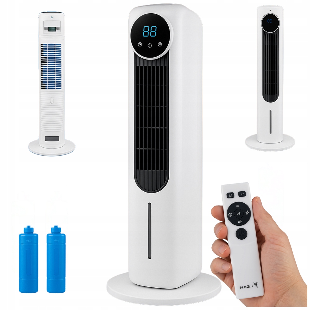 Stĺpový Ventilátor Vodný Podlahový Ionizácia Oscilácia V zobrazení Diaľkový Ovládač