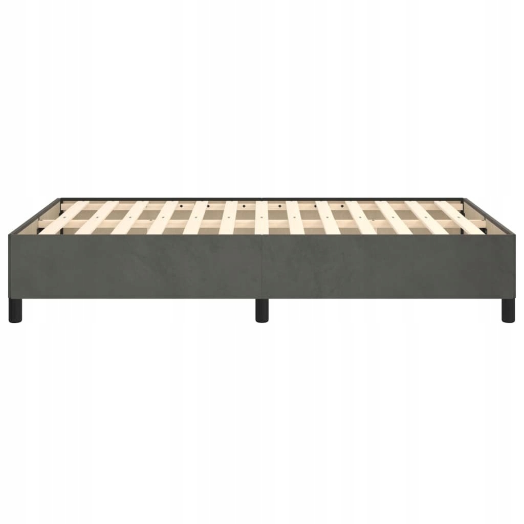 RAMA ŁÓŻKA CIEMNOSZARA AKSAMIT 120X200CM Regulacja bez regulacji