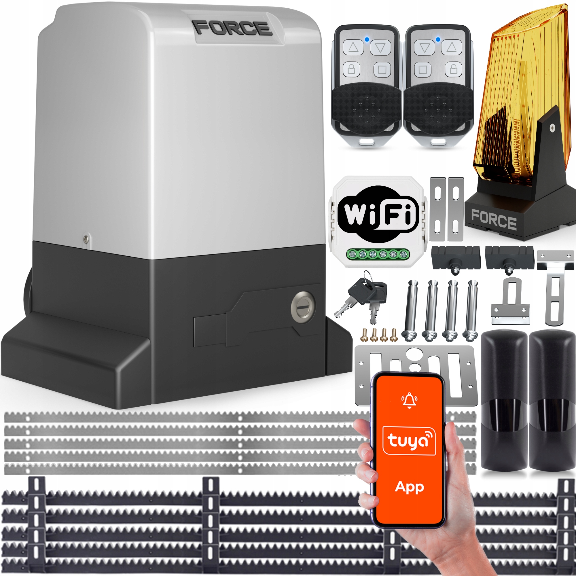 Set Force 800 2xPILOT WiFi 5x Lišta Foto Pohon Pro Posuvnou Bránu 800KG