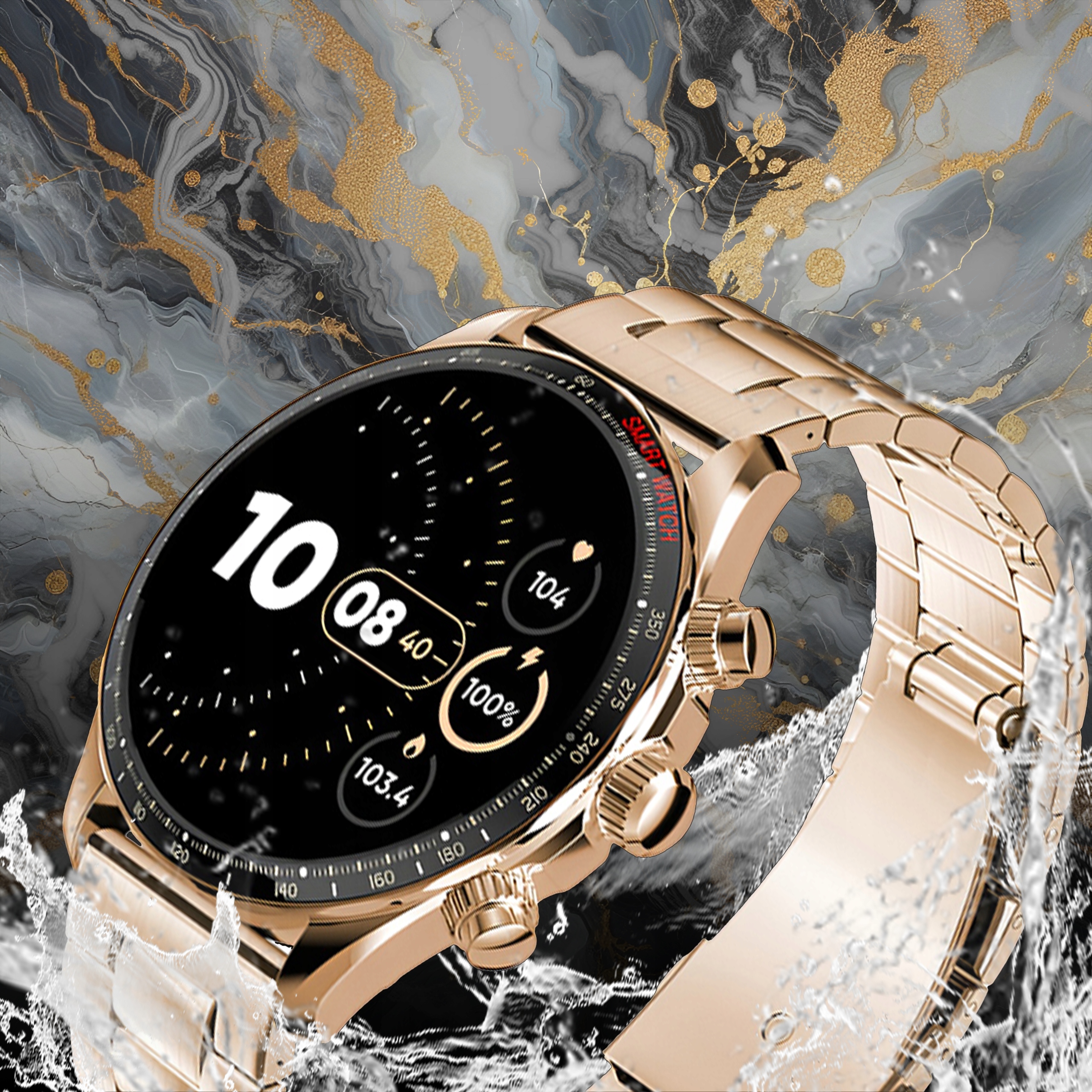 SMARTWATCH ZEGAREK MENU MĘSKI GOLD ROZMOWY POLSKIE SPORT AMOLED SMART WATCH Obsługa ładowania bezprzewodowego nie