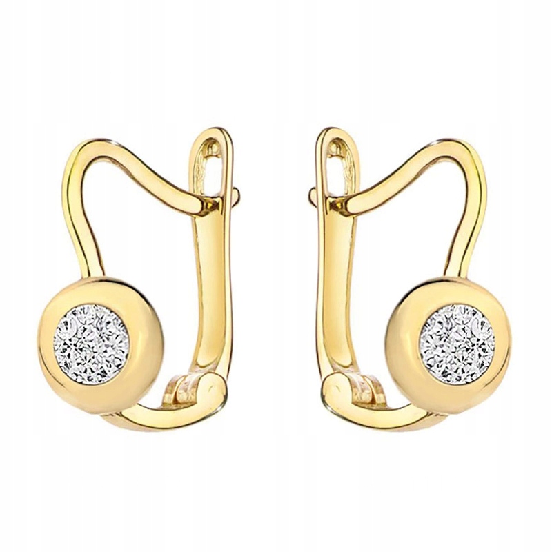 Zlaté Náušnice pr. 585 Kolečka a Zirkony 14k