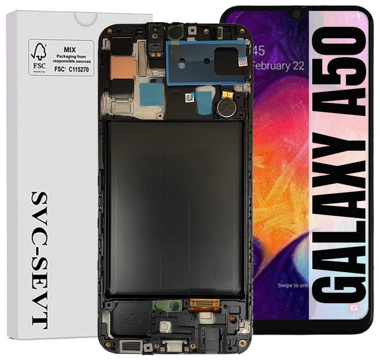 Displej Pro Samsung Galaxy A50 A505 Originál Oem Obrazovka +rámeček