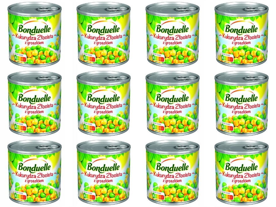 Levně 12 x 340 g Bonduelle Kukuřice zlatá s hráškem Svařovací