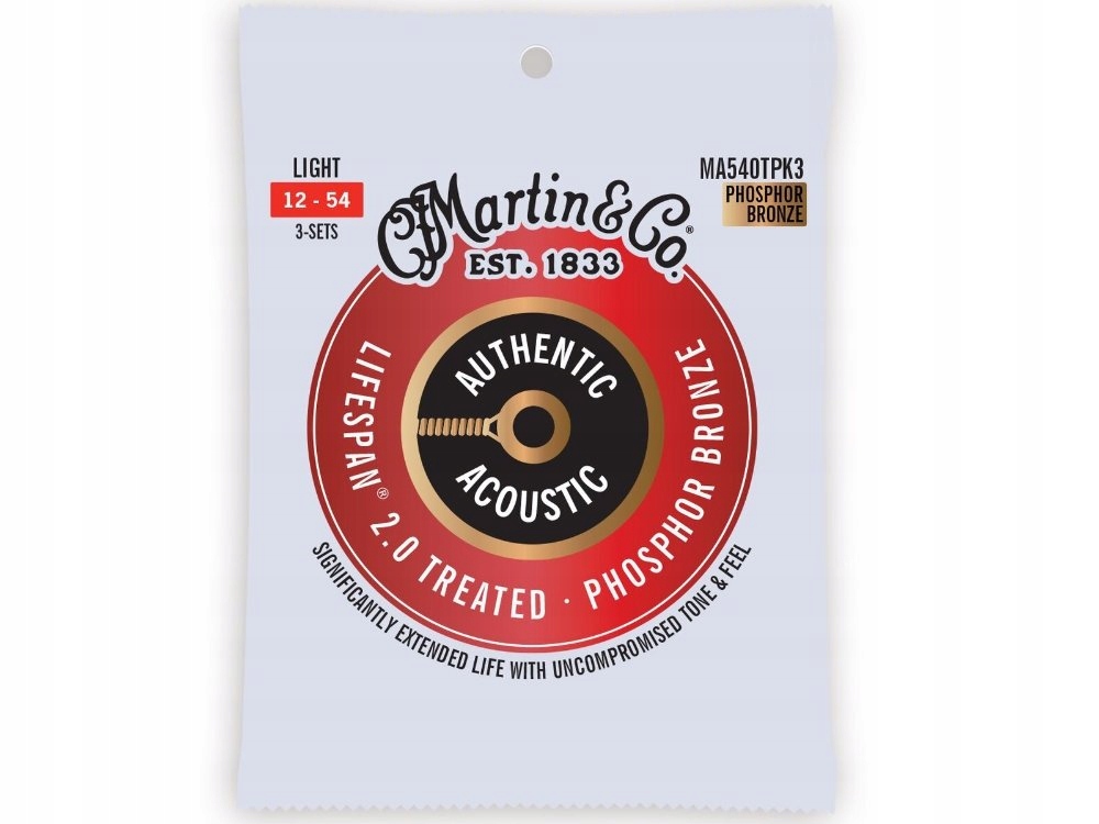 Martin LifeSpan 2.0 Ošetřené Phosphor Bronze (12-54) 3 balení