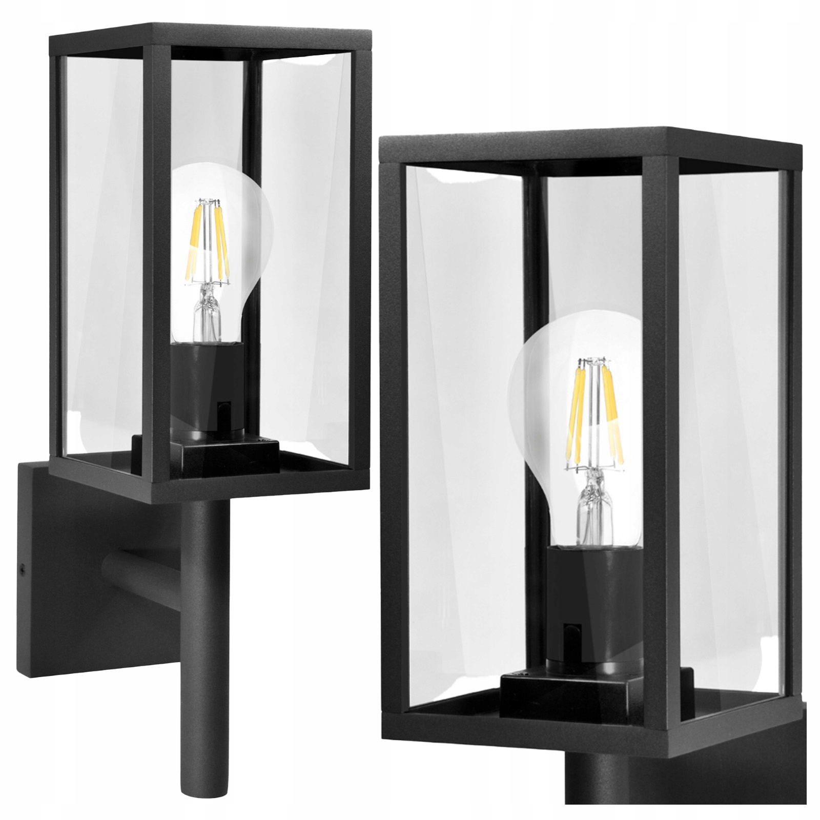 Zahradní nástěnné svítidlo Fasádní lampa Venkovní svítidlo 38 Cm pro Led E27 Černá