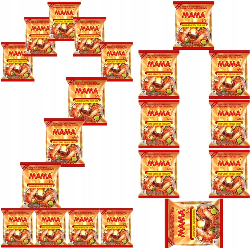 20 x Thajská instantní polévka Těstoviny Krevety krémové Tom Yum 55 g Mama