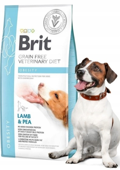 Brit Veterinary Diet Pies Obesity Lamb&Pea Sucha Karma z jagnięciną 12kg