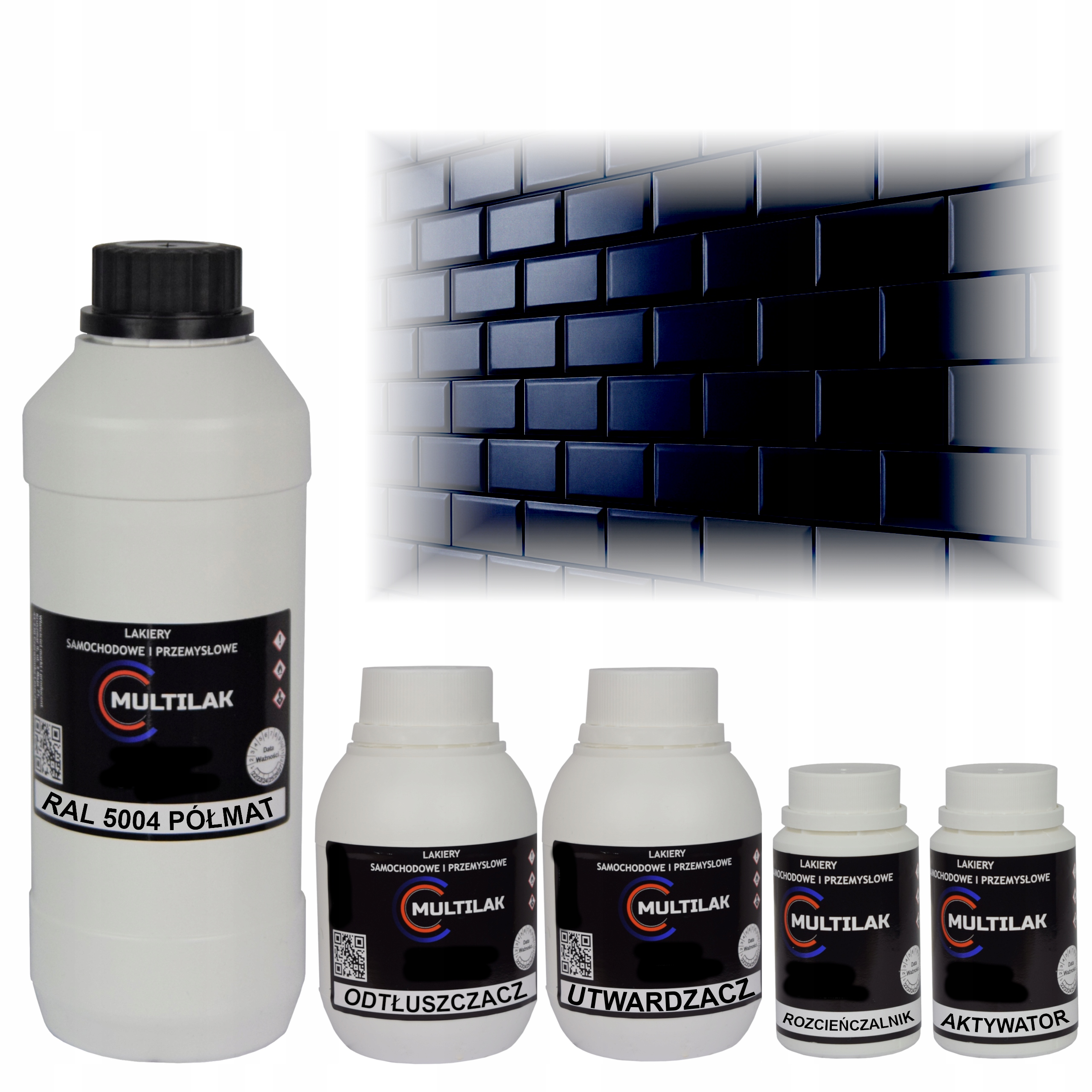 Lak farba Ral 5004 na glazúru dlaždíc a dlaždíc na valček, štetec 1L Polomat