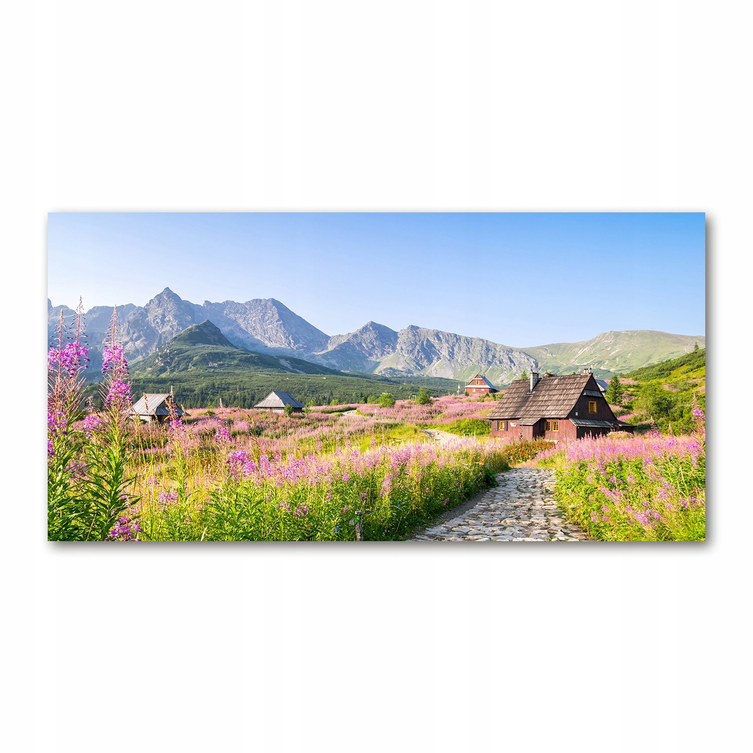 

Foto obraz akryl zdjęcie Chatki w górach 120X60 cm