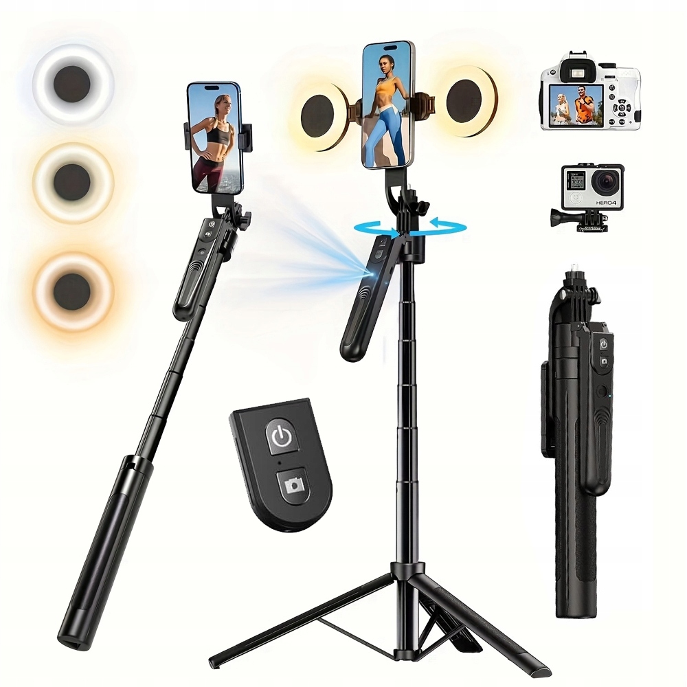 Stabilizátor Obrazu Gimbal Automatický Dálkový Otočný Bluetooth Led Dálkové Ovládání