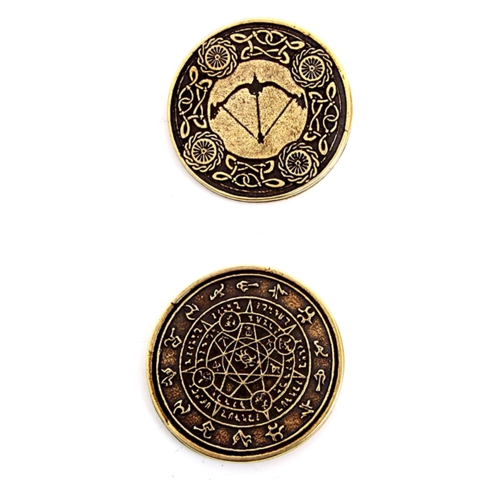 ZESTAW 3 ELFICKICH METALOWYCH MONET LARP RPG Materiał metal