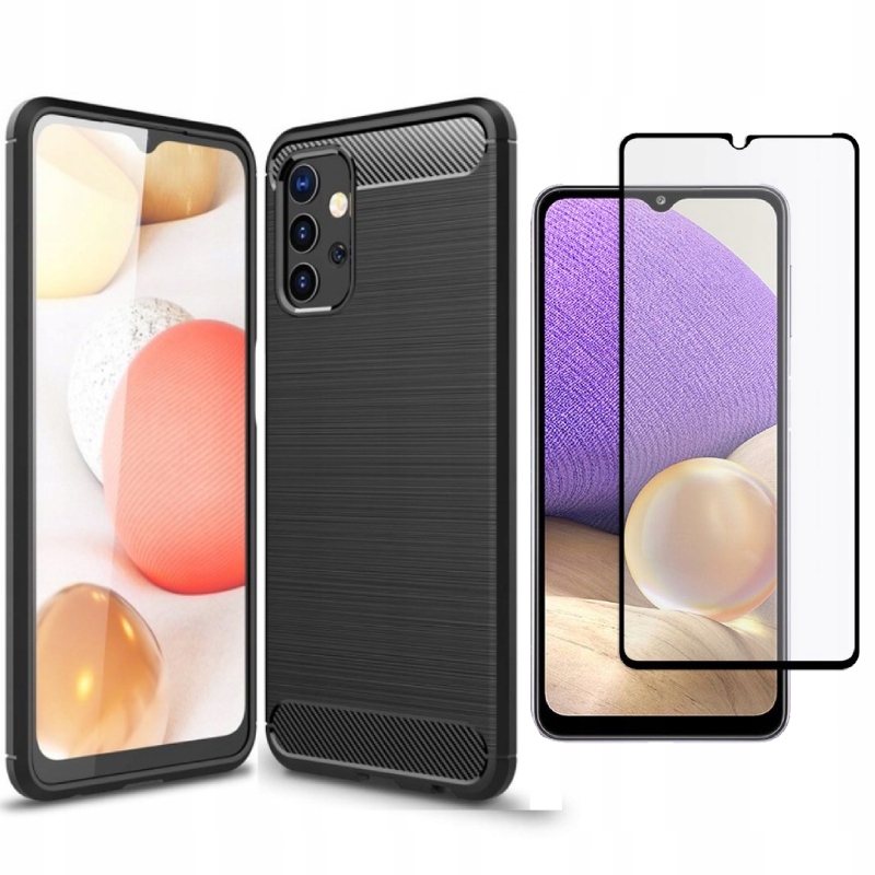 

Etui Pancerne Carbon Do Galaxy A32 4G + Szkło