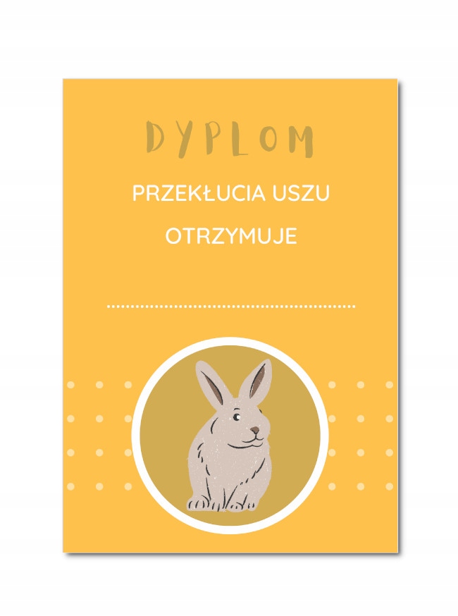 

Dyplom przekłucia uszu A4 papier satynowy