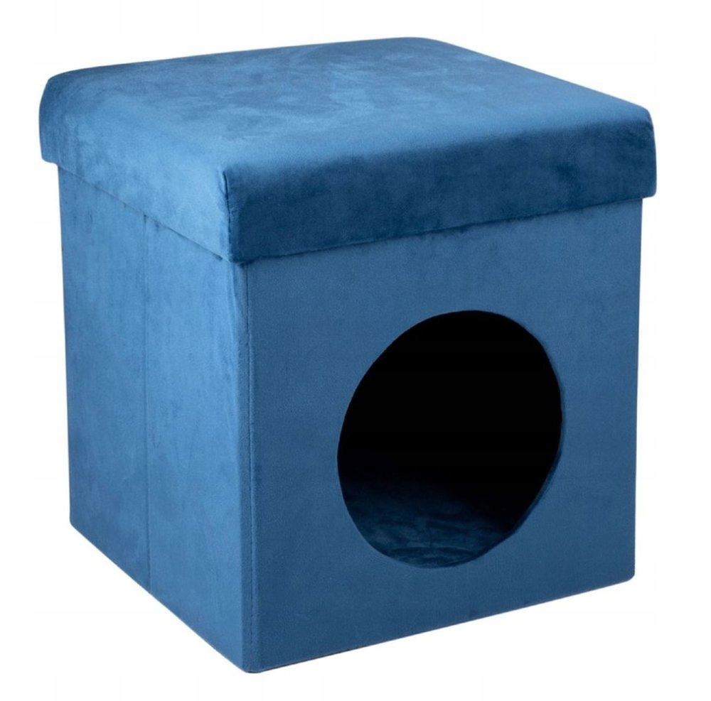 Levně Pelíšek pro kočku i psa samet 34 x 36 cm modrá