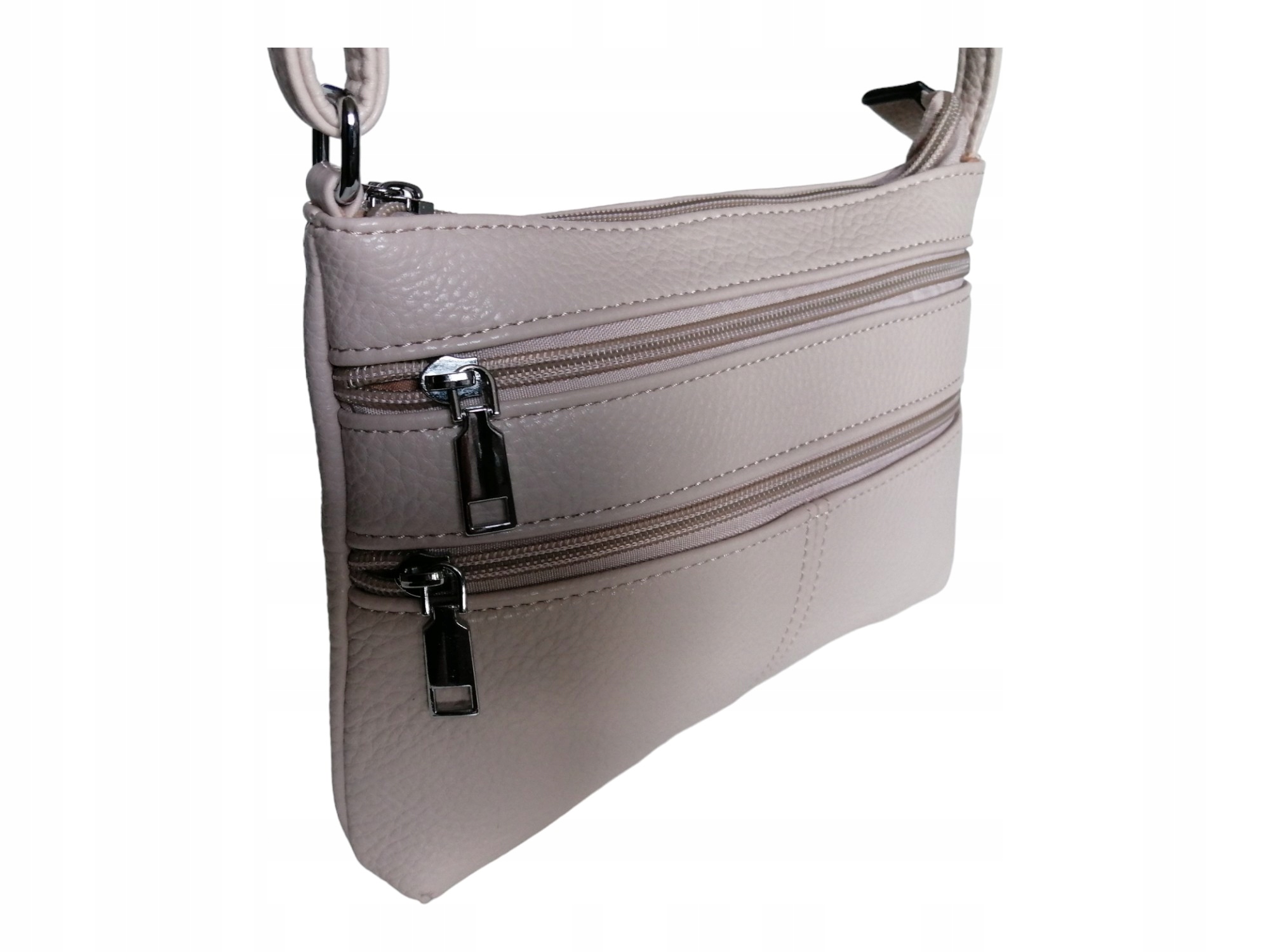 LISTONOSZKA NA RAMIĘ - KLASYCZNA TOREBKA DAMSKA - BEŻOWA DAMSKA TOREBKA Kolor beżowy