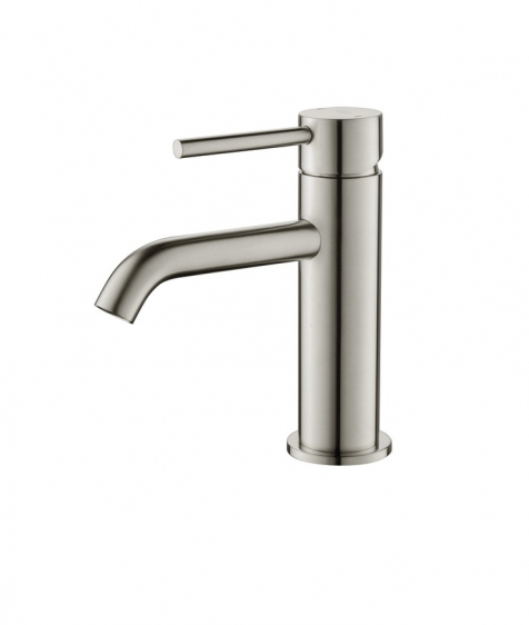 Stojanková Umývadlová Batéria Nízka Nikel S Zátkou Klik Klak Mosadz