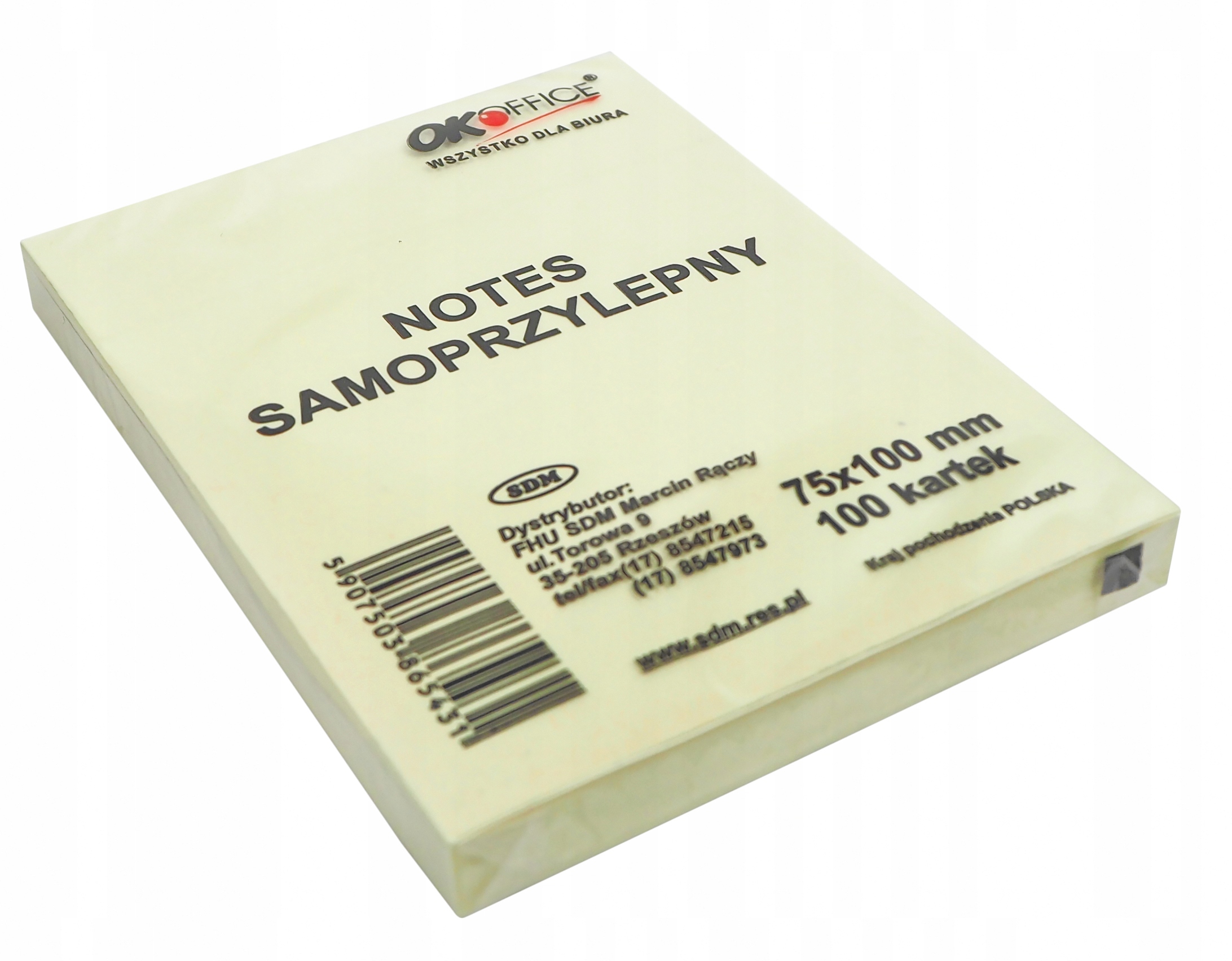 

Karteczki Bloczek Kostka Samoprzylepna 75x100mm