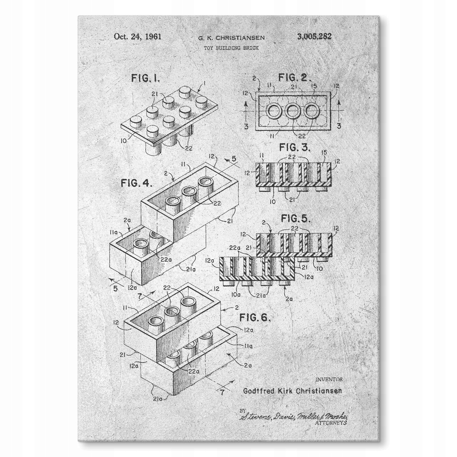Kovový plakát Lego Bricks Stone Dárek 30 x 42 cm