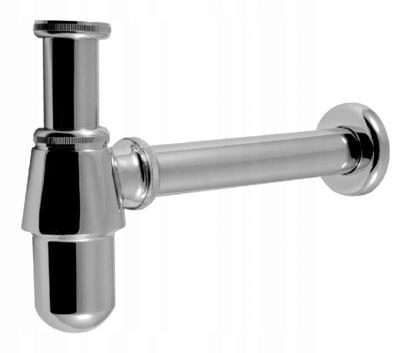 Półsyfon butelkowy G 1.1/4"x32 mm z rozetą, chrom regulowana rura odpływu d