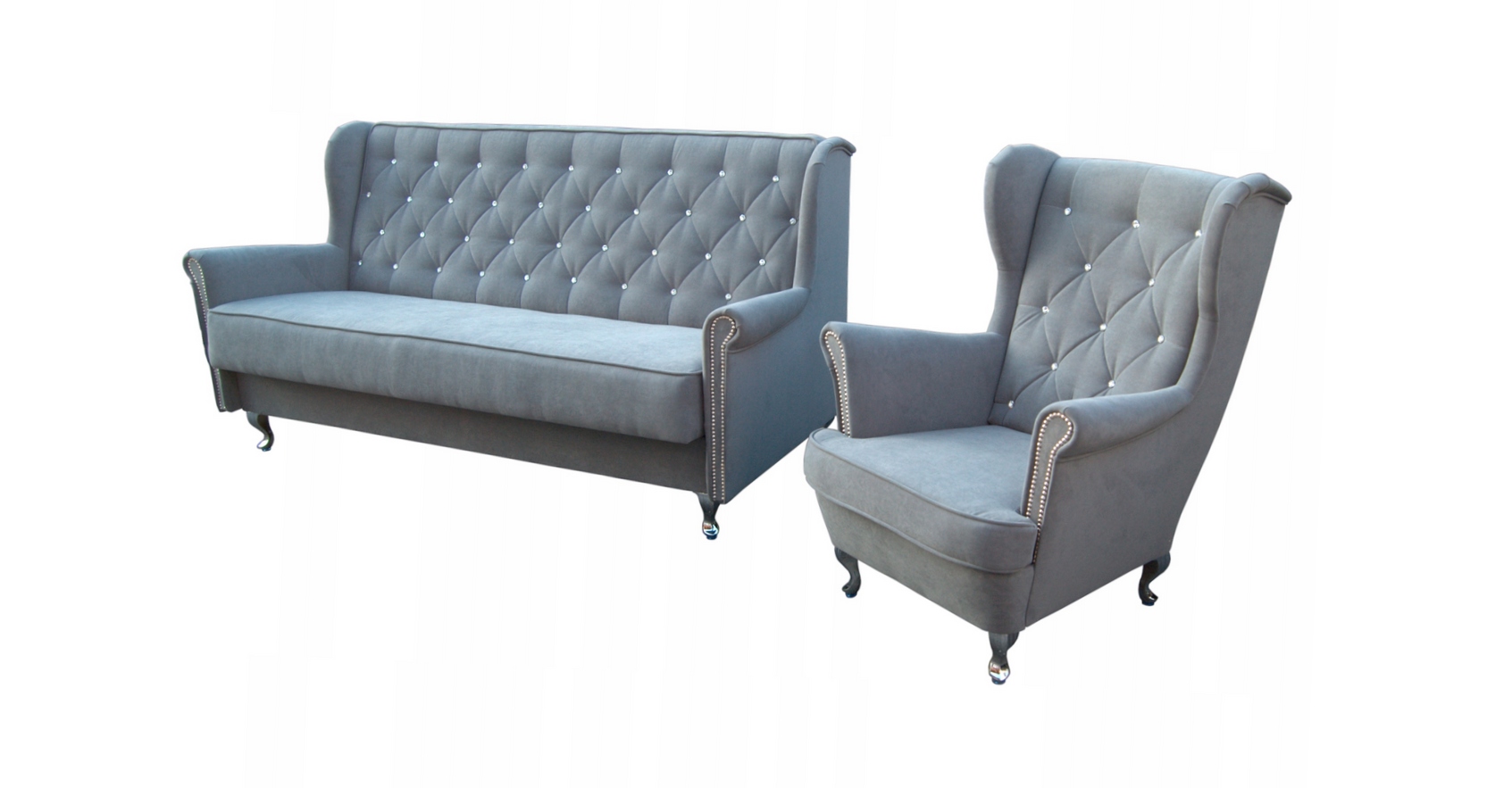 ZESTAW SOFA USZAK Z FUNKCJĄ SPANIA + FOTEL