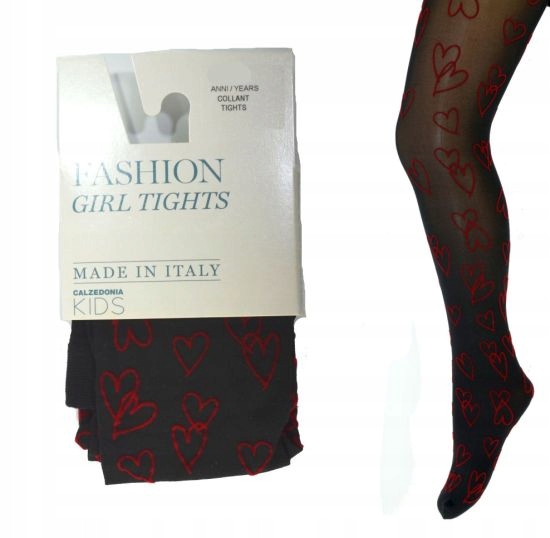 

Calzedonia rajstopy Czarne 134-140 Stylowe serca