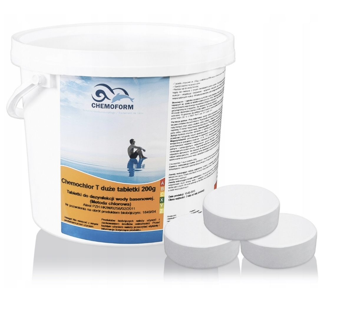 Chemo Chlor T Duże Stabilizowane Tabletki Basenu Jacuzzi Chemoform 200g 3kg