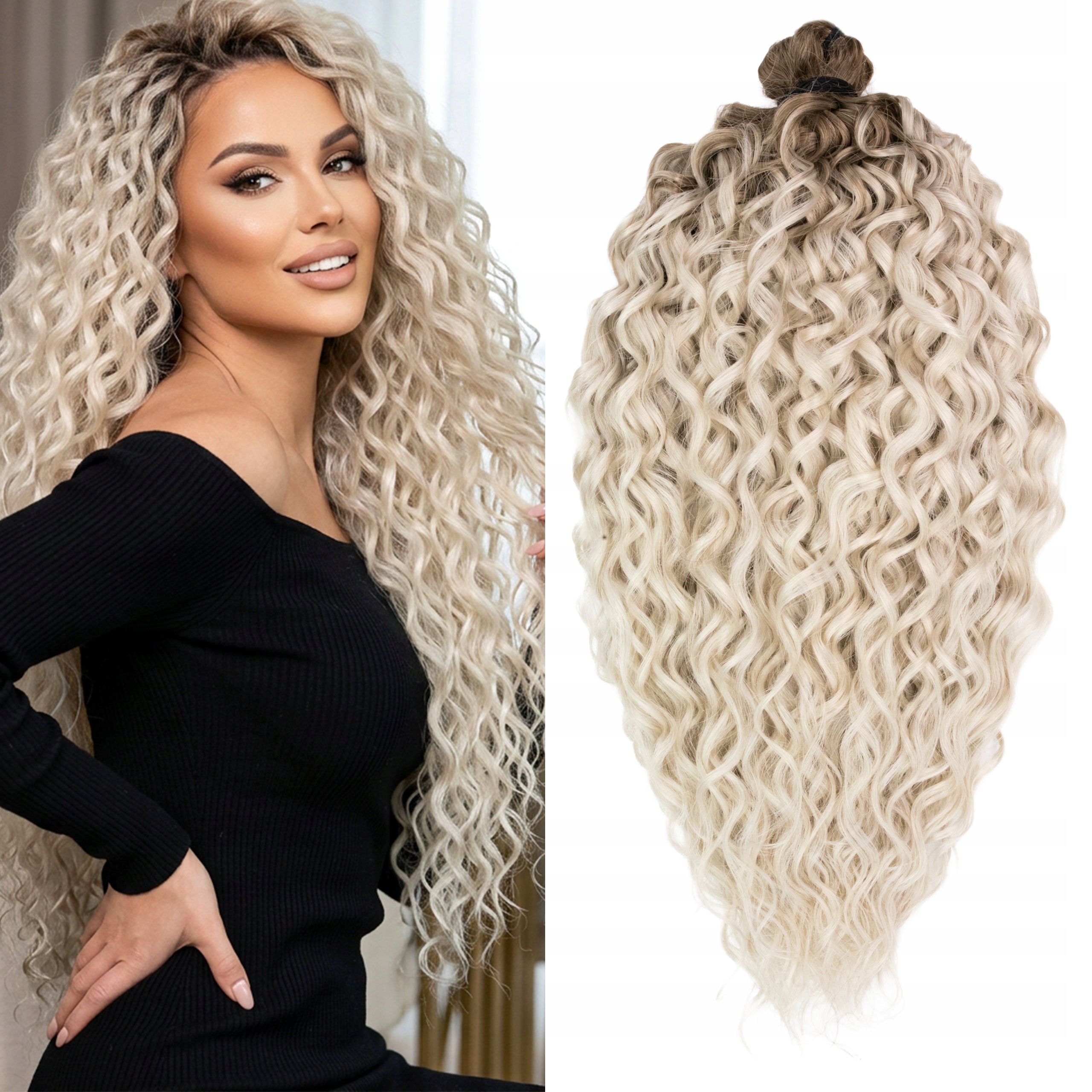 Włosy sztuczne Afroloki Jessica Pro 20" 50cm 300g chłodny blond z odrostem