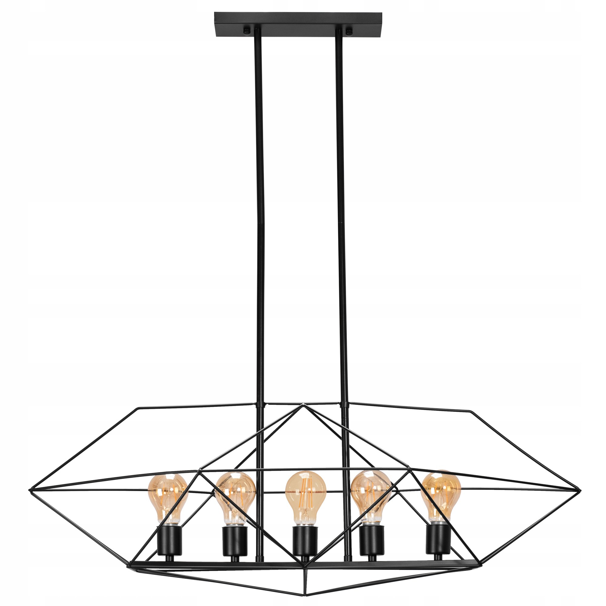 Drôtená stropná lampa Loft čierna, čierna E27