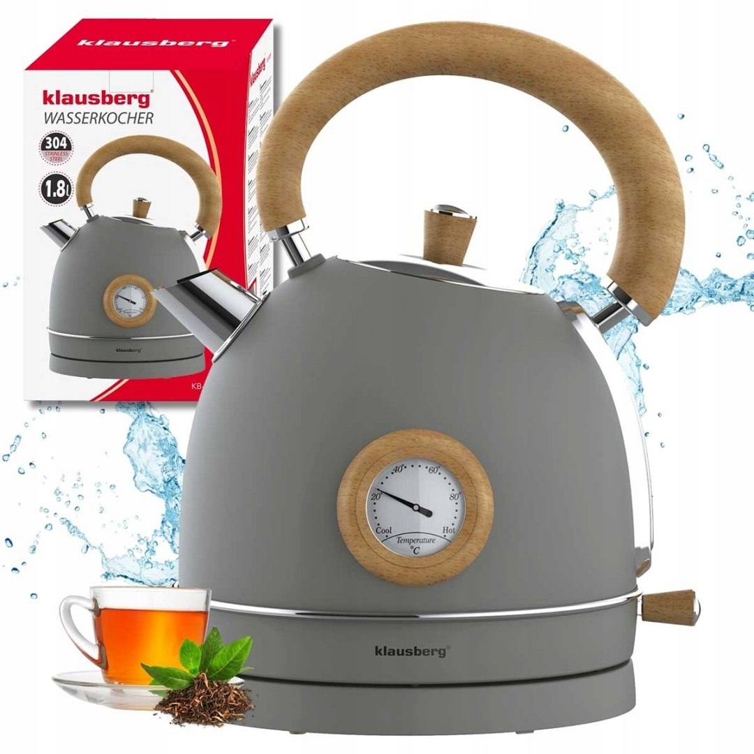 Elektrická Konvice 1,8 L S Teploměrem Klausberg KB-9009 Retro