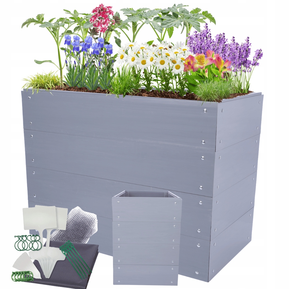 Truhlík na zeleninu Pvc vyvýšený plastový zeleninový záhon 80x100x80