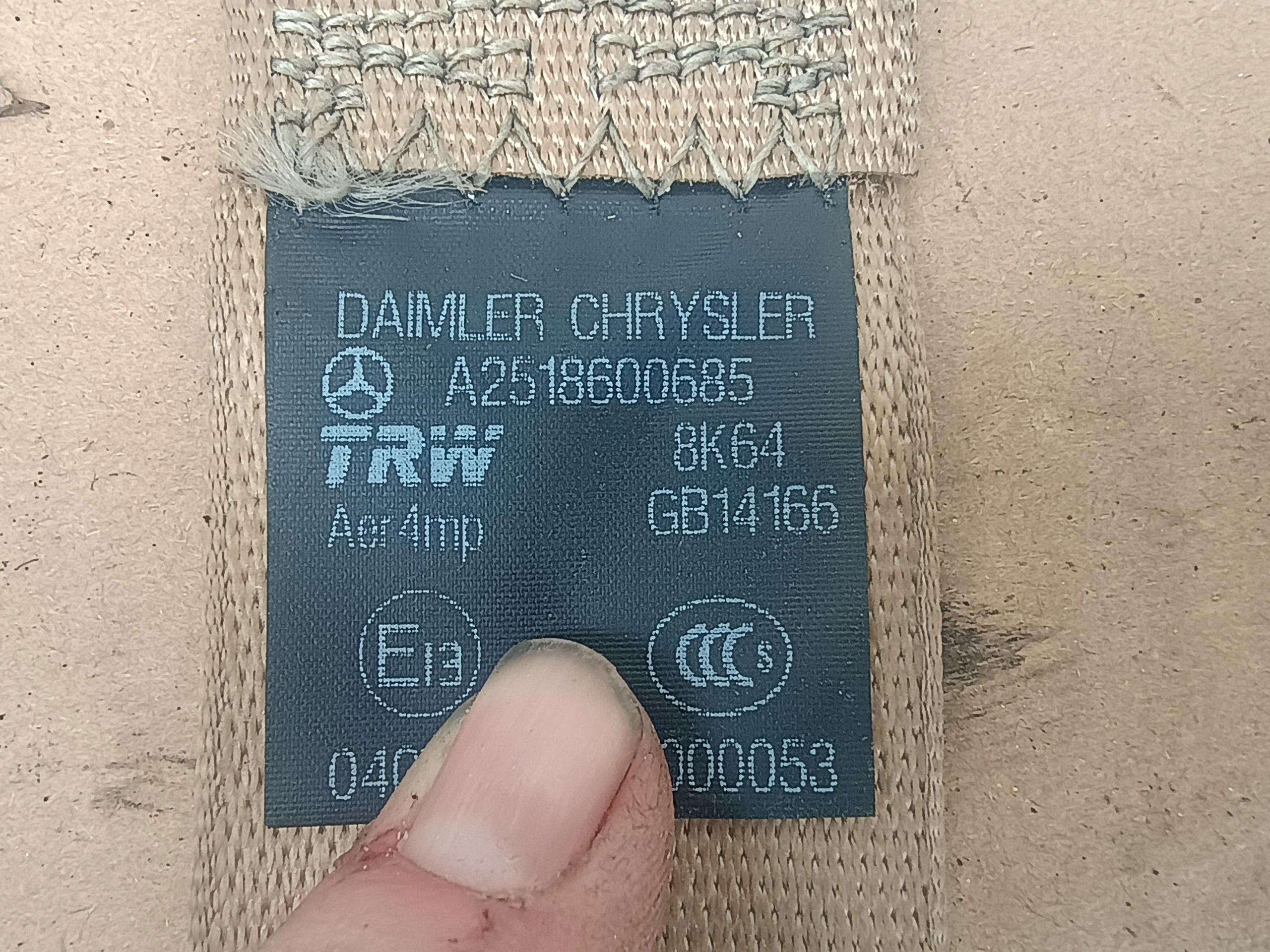 Gurten Sicherheits A2518600685 MERCEDES