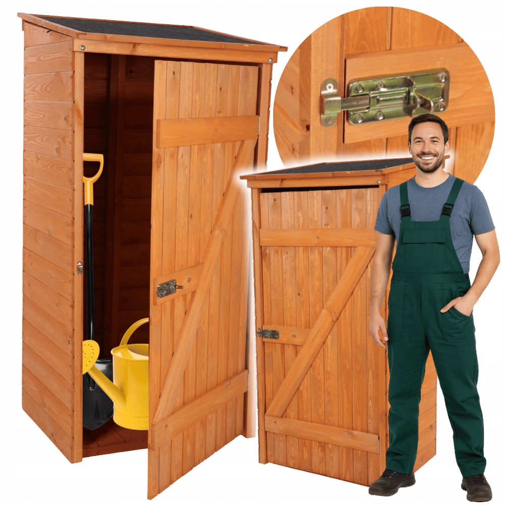 Domeček na nářadí Dřevěný zahradní úložný prostor kůlna 149 Cm Impregnat Pevný