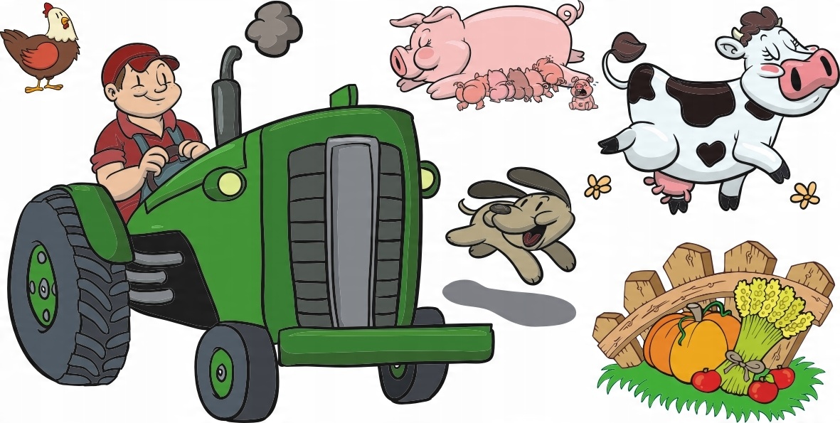 

Naklejki na ścianę dla dzieci zwierzaki Farma 4