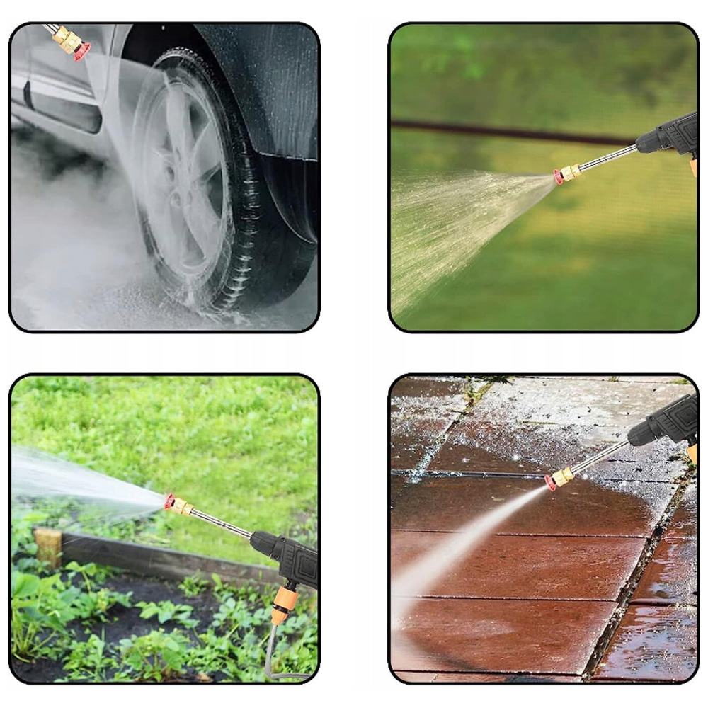 BEZPRZEWODOWA WYSOKOCIŚNIENIOWA MYJNIA SAMOCHODOWA PISTOLET NA WODĘ Z DYSZĄ Maksymalna moc 500 W
