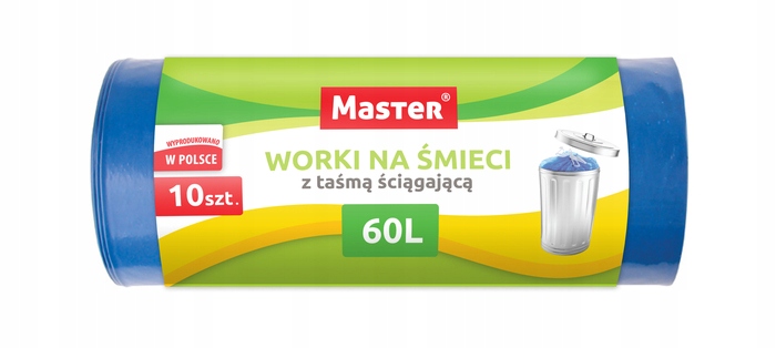

Worki na śmieci z taśmą Master 60L Hd 10szt. S-030