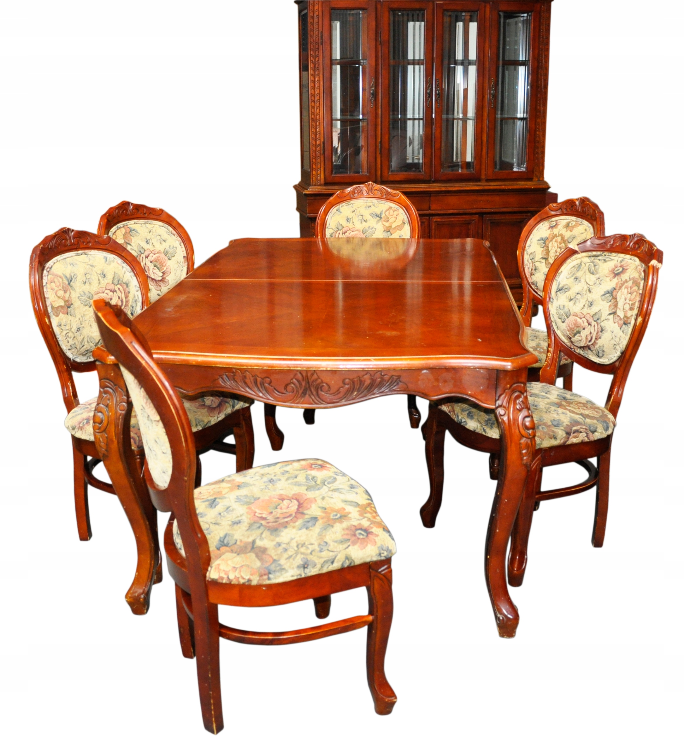 Witryna Kredens Serwantka Przeszklona do Salonu Drewno Mahoń Kolor mebla mahoń