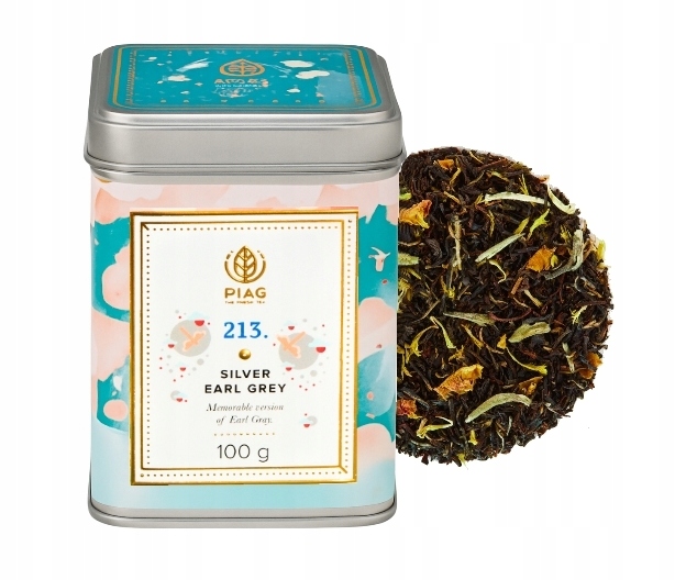 Piag Tea Silver Earl Grey N°213 czarna herbata z bergamotką 100 g puszka
