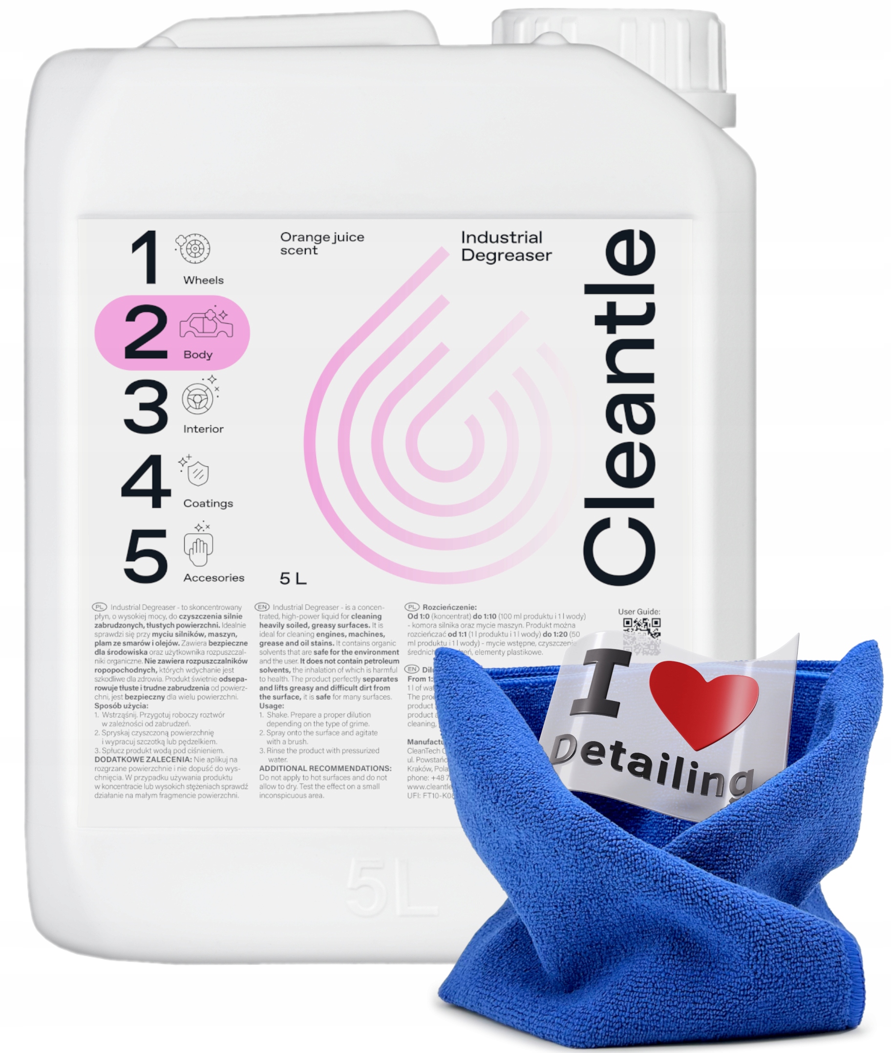 Cleantle Industrial Degreaser сильно очищает 5000ml