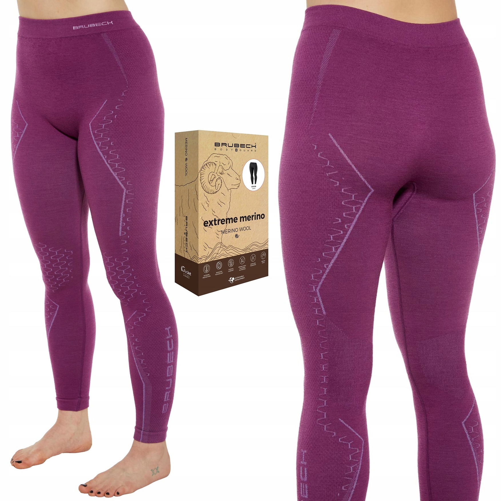 Dámské termoaktivní vlněné legíny Brubeck Extreme Merino L